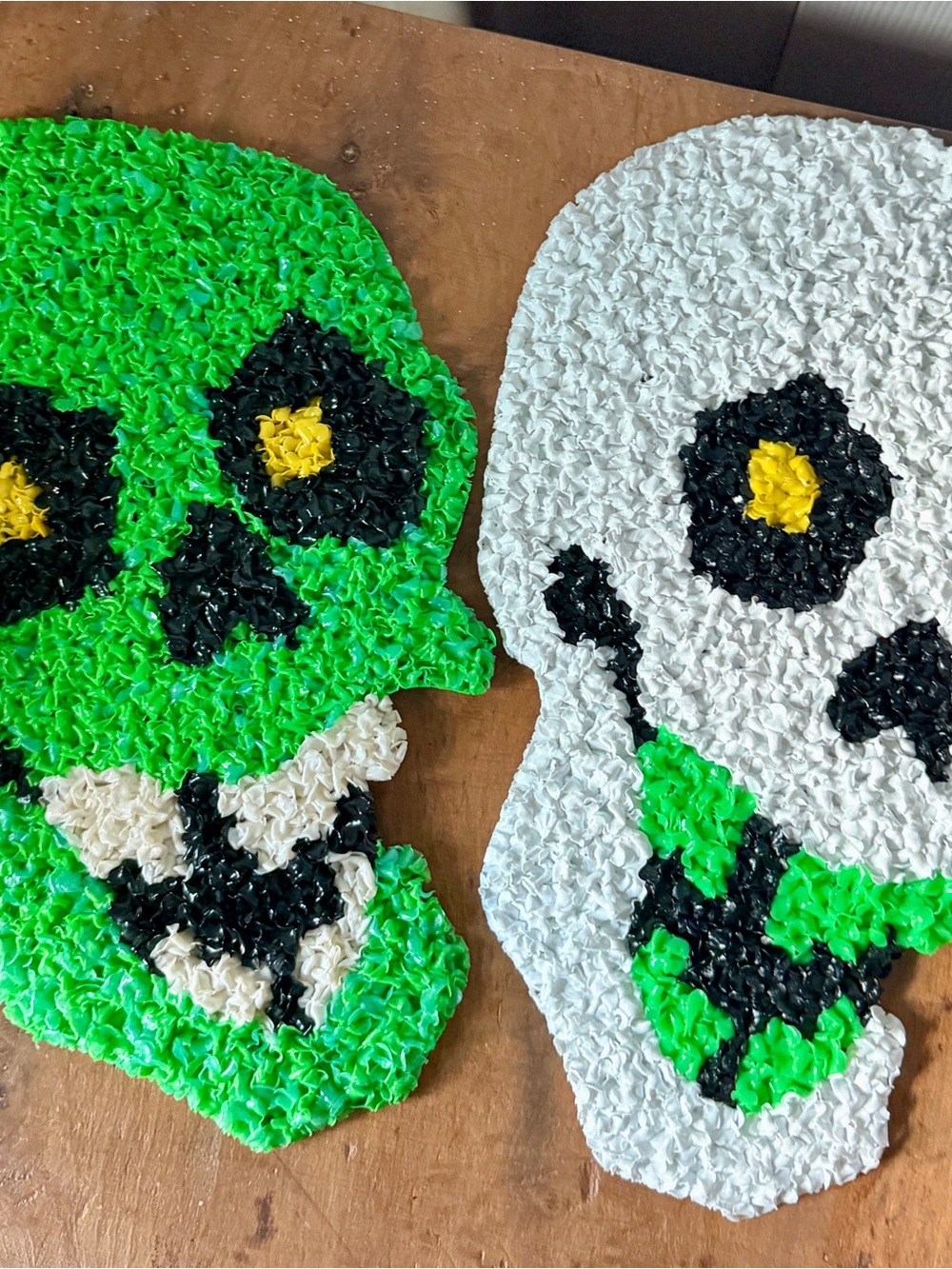 Vintage Plastic Popcorn Halloween Decorations Skeletons